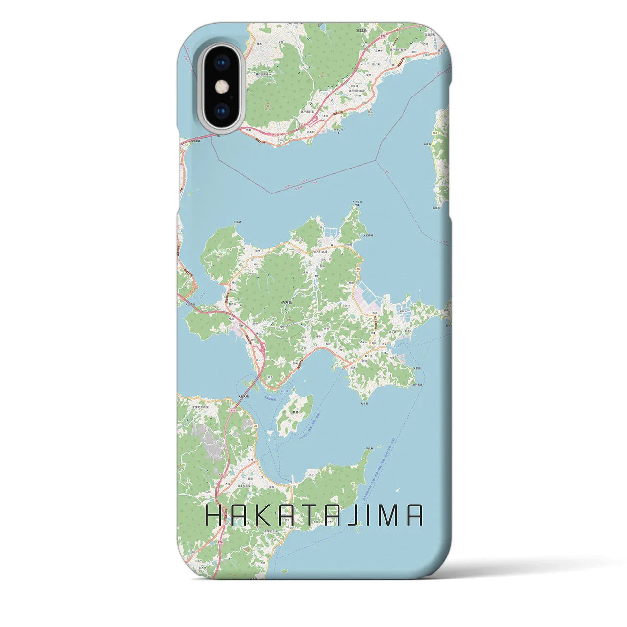 【伯方島（愛媛県）】地図柄iPhoneケース（バックカバータイプ）