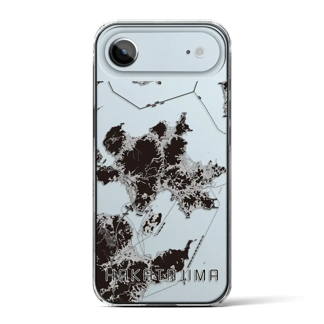 【伯方島（愛媛県）】地図柄iPhoneケース（クリアタイプ）モノトーン・iPhone 17 Pro Max 用