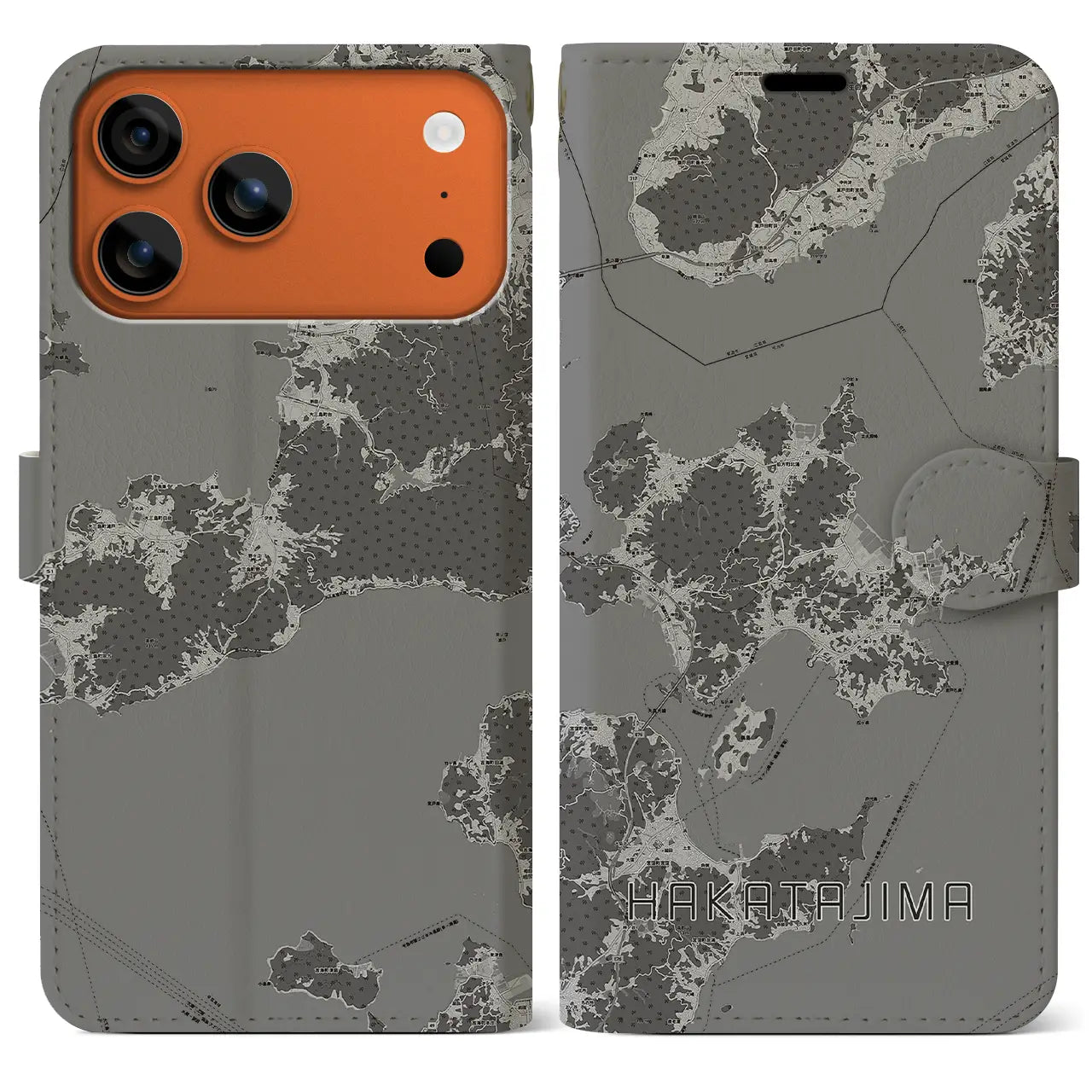 【伯方島（愛媛県）】地図柄iPhoneケース（手帳タイプ）