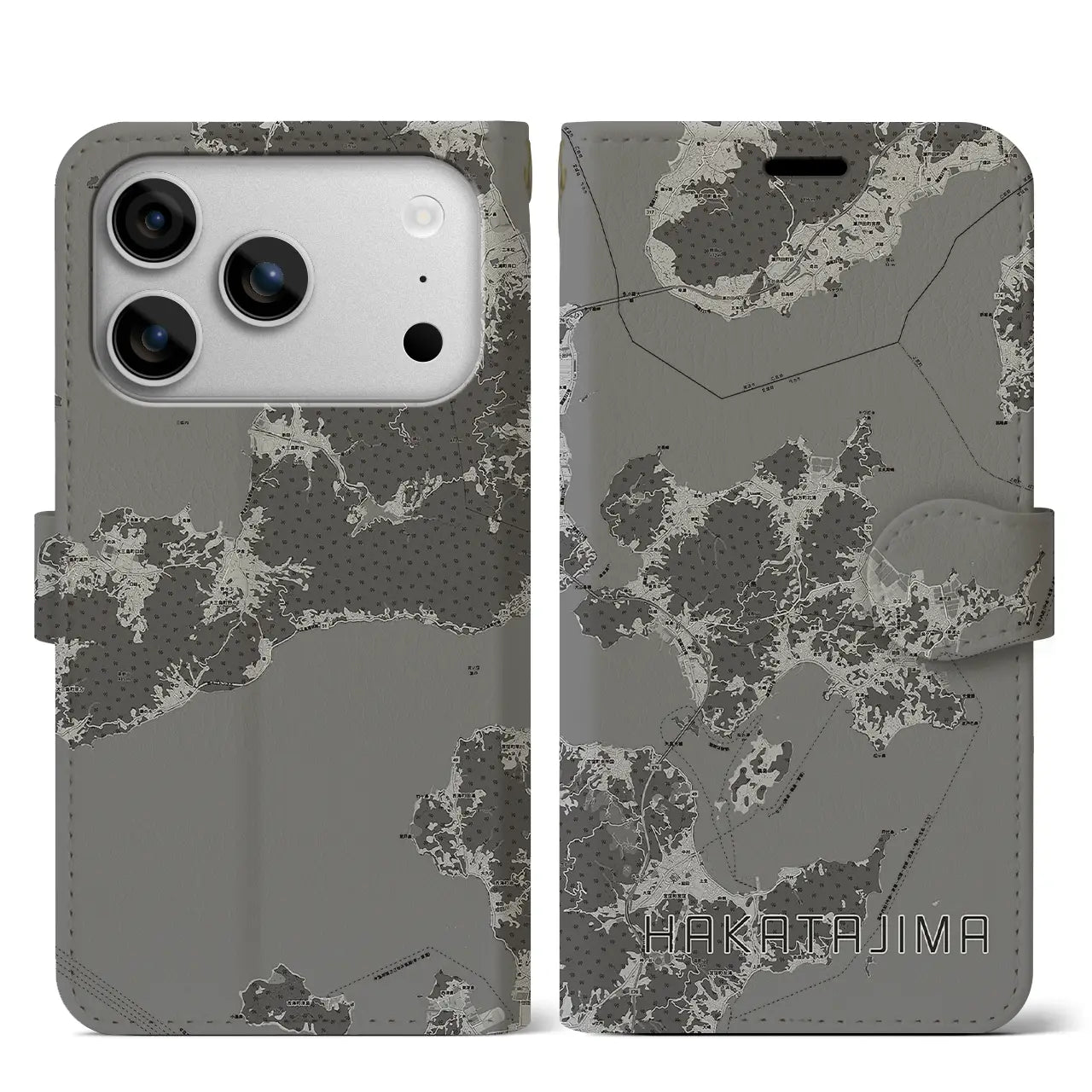 【伯方島（愛媛県）】地図柄iPhoneケース（手帳タイプ）