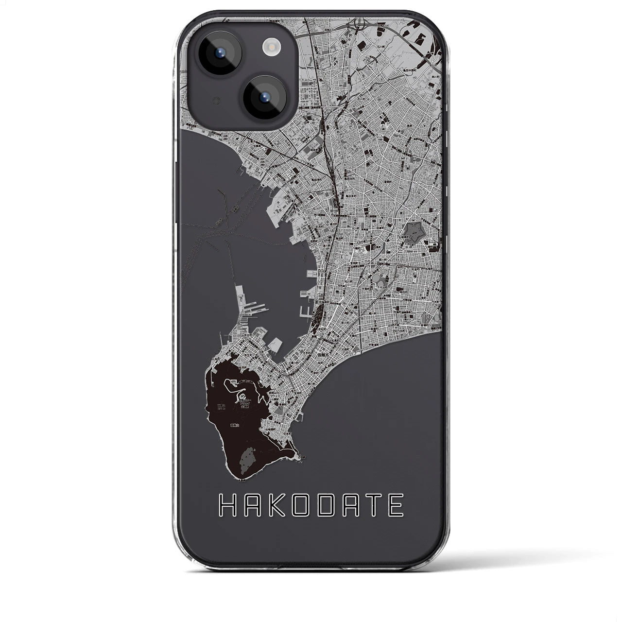 【函館2（北海道）】地図柄iPhoneケース（クリアタイプ）