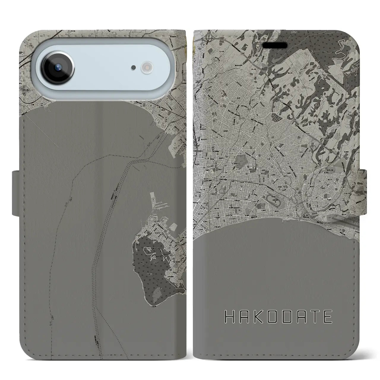 【函館2（北海道）】地図柄iPhoneケース（手帳タイプ）