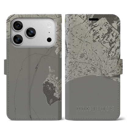 【函館2（北海道）】地図柄iPhoneケース（手帳タイプ）