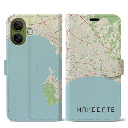 【函館2（北海道）】地図柄iPhoneケース（手帳タイプ）