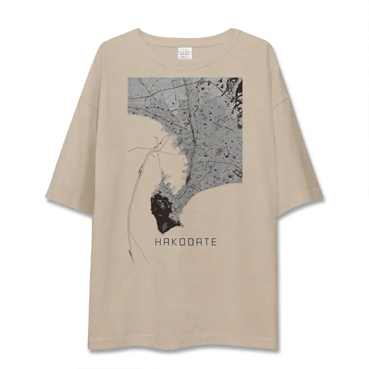 【函館2（北海道）】地図柄ビッグシルエットTシャツ