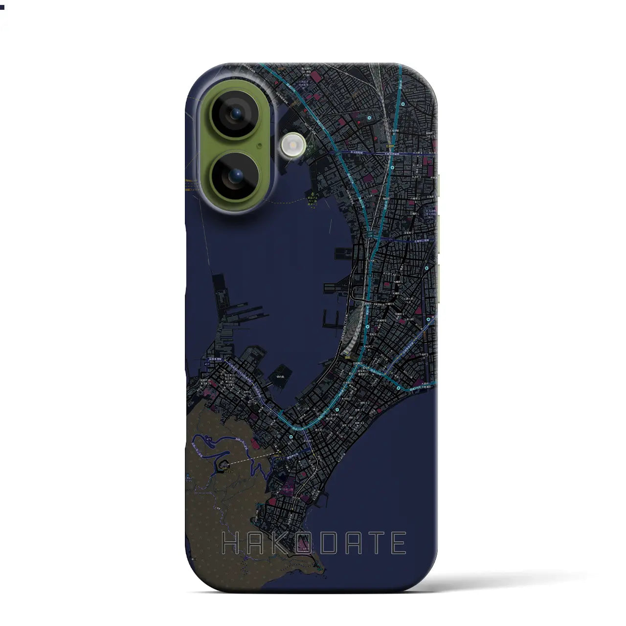 【函館（北海道）】地図柄iPhoneケース（バックカバータイプ）