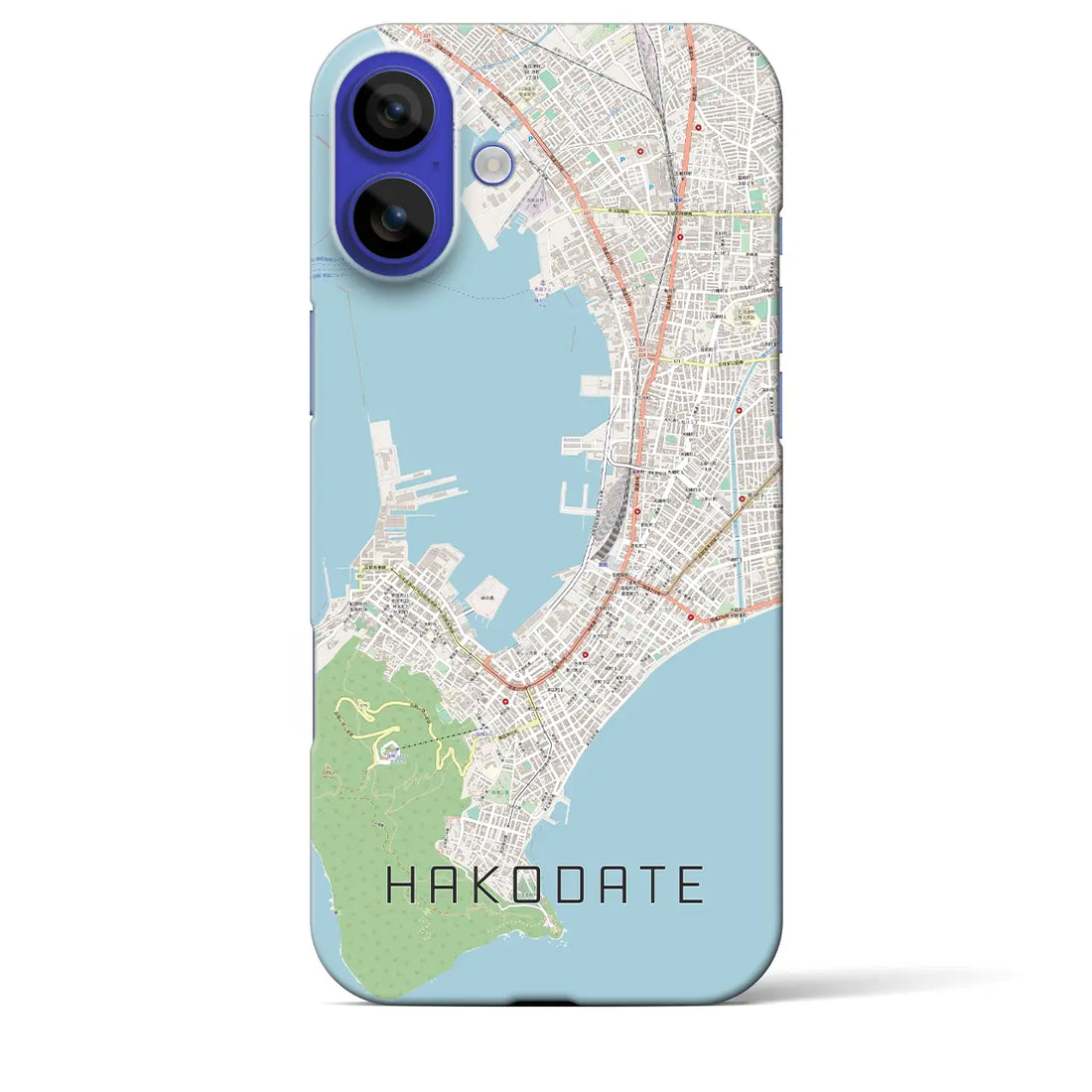 【函館（北海道）】地図柄iPhoneケース（バックカバータイプ）ブラック・iPhone 16 Pro Max 用