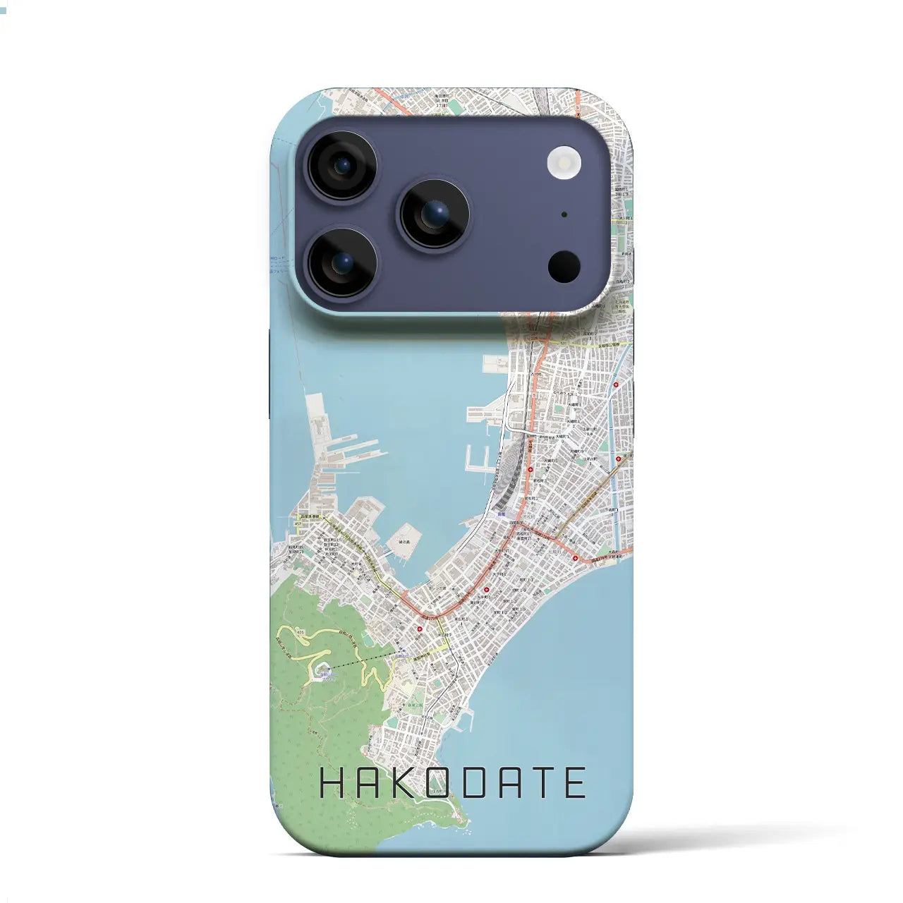【函館（北海道）】地図柄iPhoneケース（バックカバータイプ）ナチュラル・iPhone 17 Pro Max 用