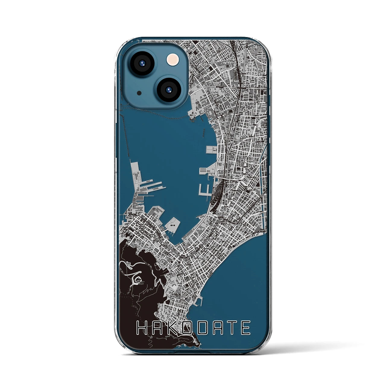 【函館（北海道）】地図柄iPhoneケース（クリアタイプ）