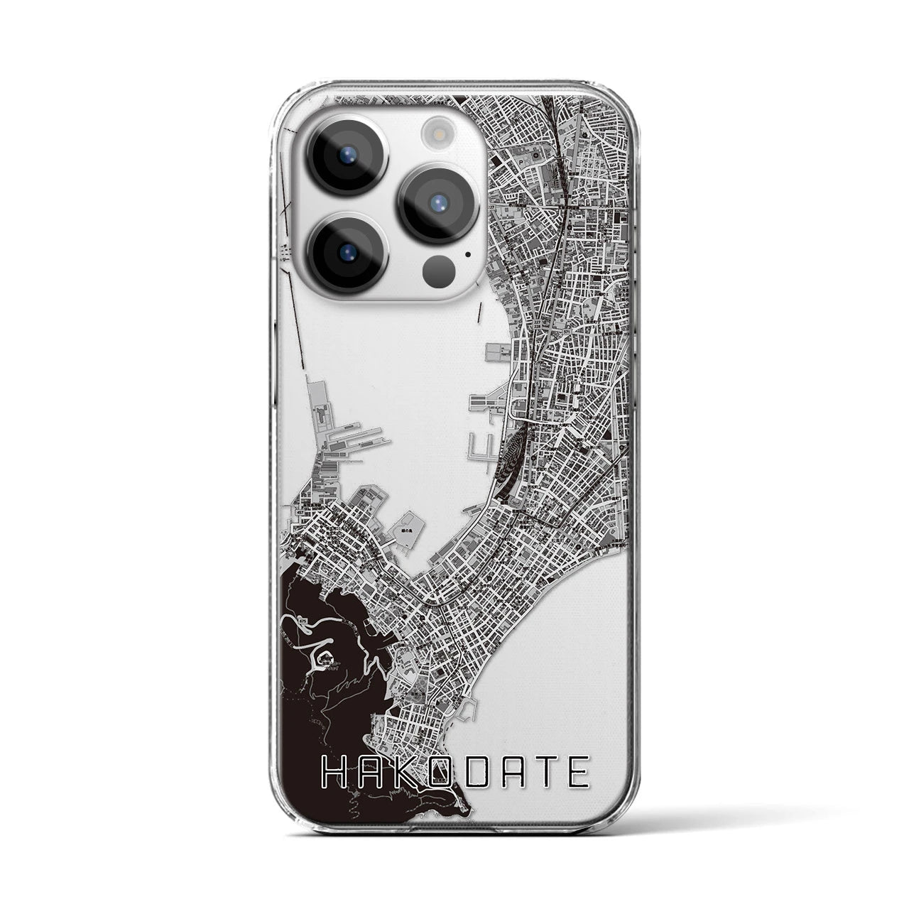 【函館（北海道）】地図柄iPhoneケース（クリアタイプ）
