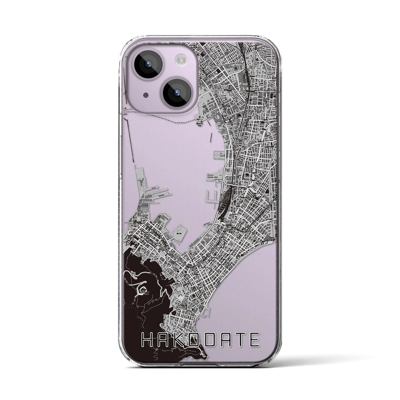 【函館（北海道）】地図柄iPhoneケース（クリアタイプ）