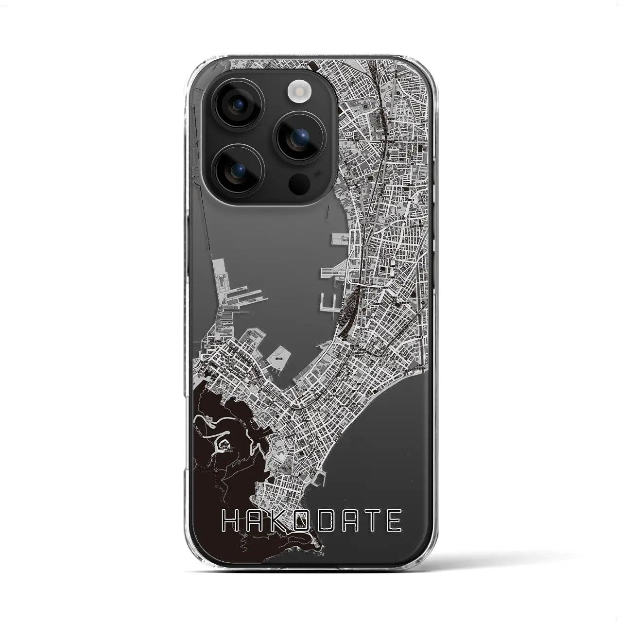【函館（北海道）】地図柄iPhoneケース（クリアタイプ）