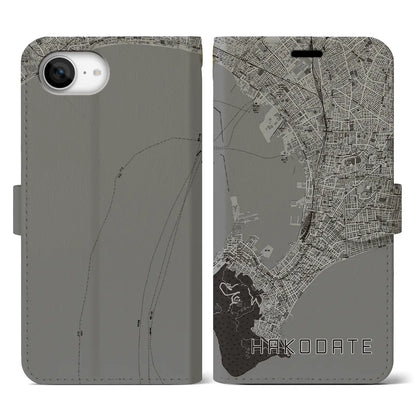 【函館（北海道）】地図柄iPhoneケース（手帳タイプ）