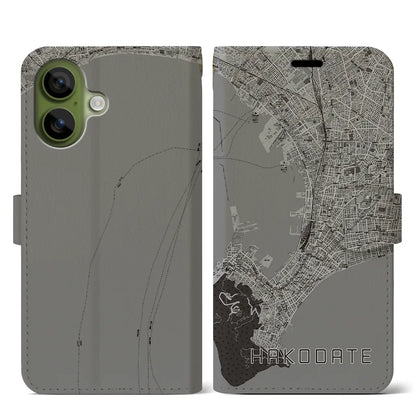 【函館（北海道）】地図柄iPhoneケース（手帳タイプ）