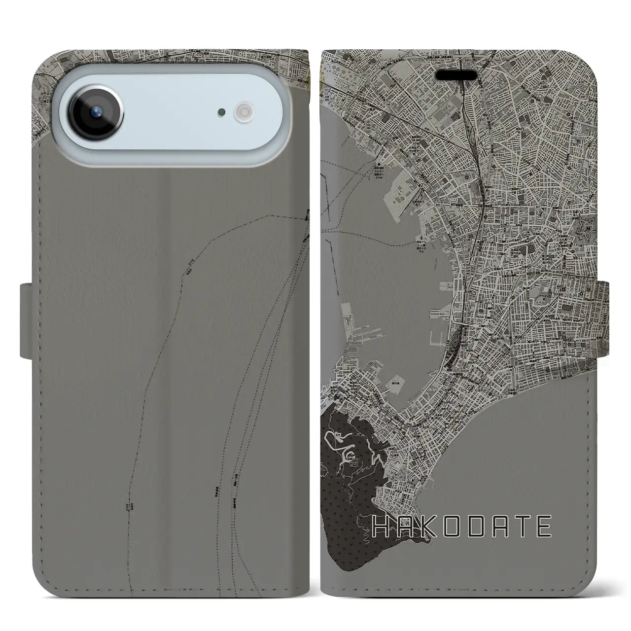 【函館（北海道）】地図柄iPhoneケース（手帳タイプ）