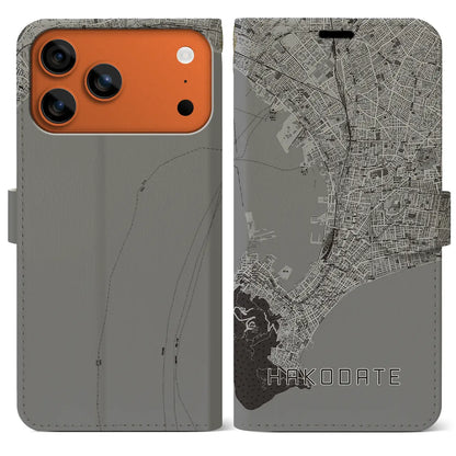 【函館（北海道）】地図柄iPhoneケース（手帳タイプ）