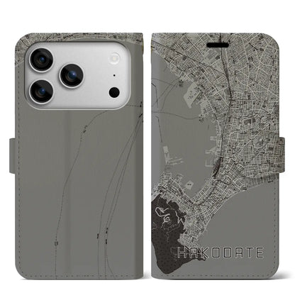 【函館（北海道）】地図柄iPhoneケース（手帳タイプ）