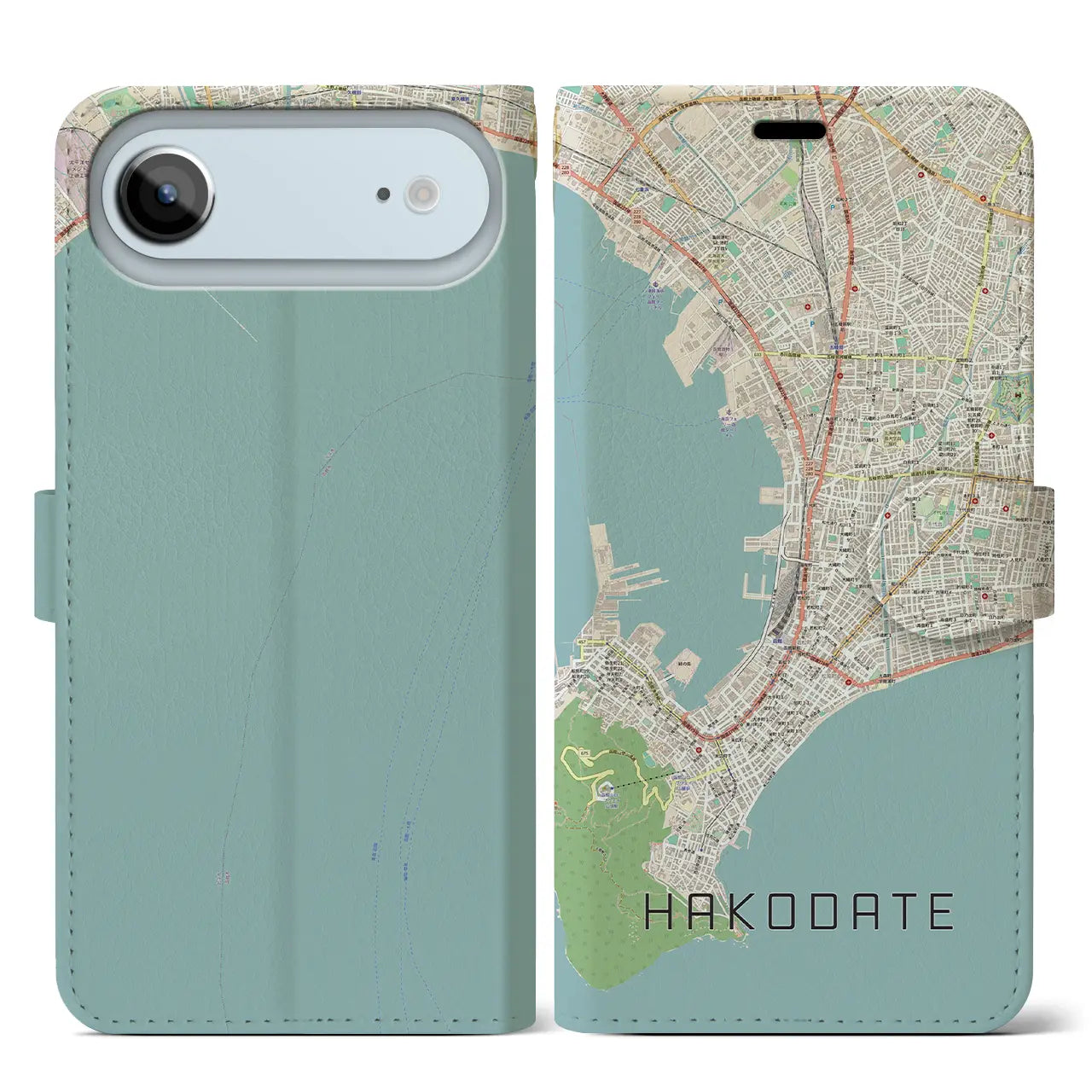 【函館（北海道）】地図柄iPhoneケース（手帳タイプ）