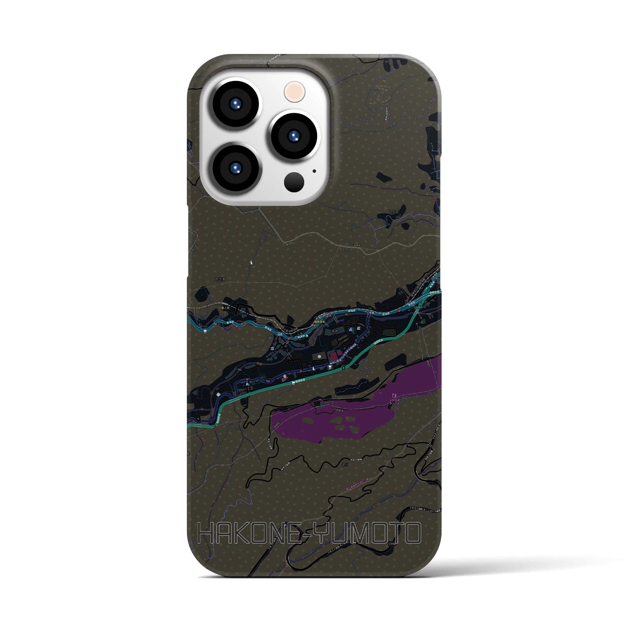 【箱根湯本（神奈川県）】地図柄iPhoneケース（バックカバータイプ）