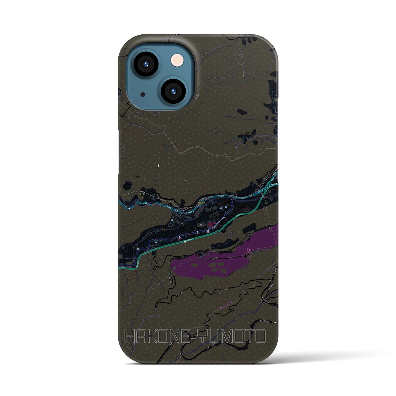 【箱根湯本（神奈川県）】地図柄iPhoneケース（バックカバータイプ）
