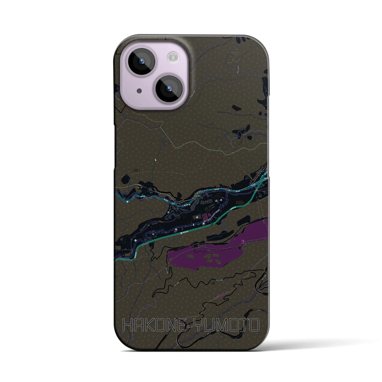 【箱根湯本（神奈川県）】地図柄iPhoneケース（バックカバータイプ）