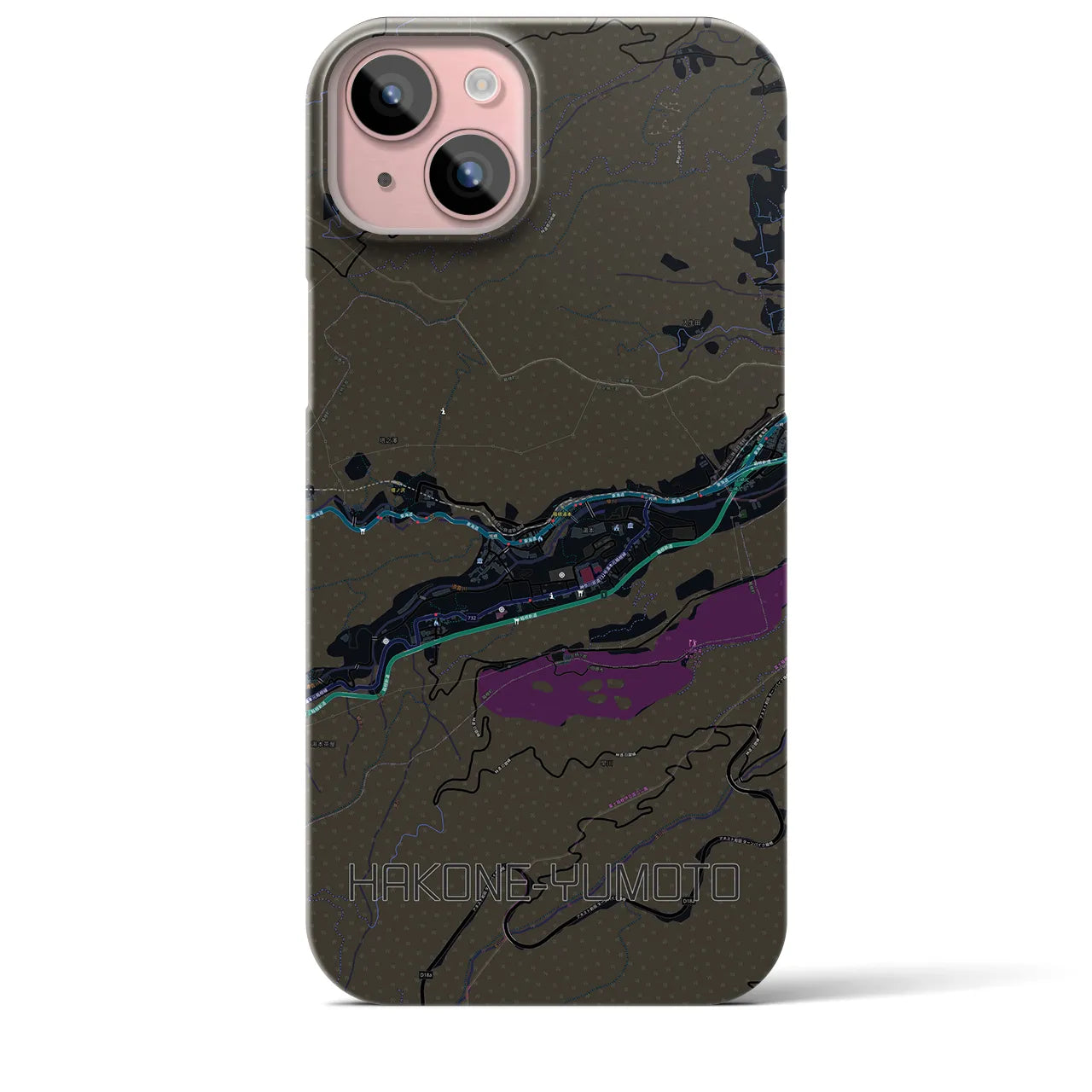 【箱根湯本（神奈川県）】地図柄iPhoneケース（バックカバータイプ）