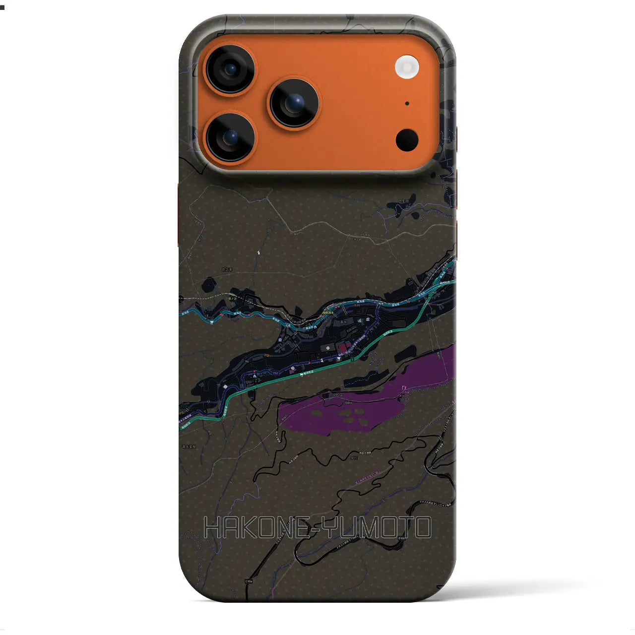 【箱根湯本（神奈川県）】地図柄iPhoneケース（バックカバータイプ）