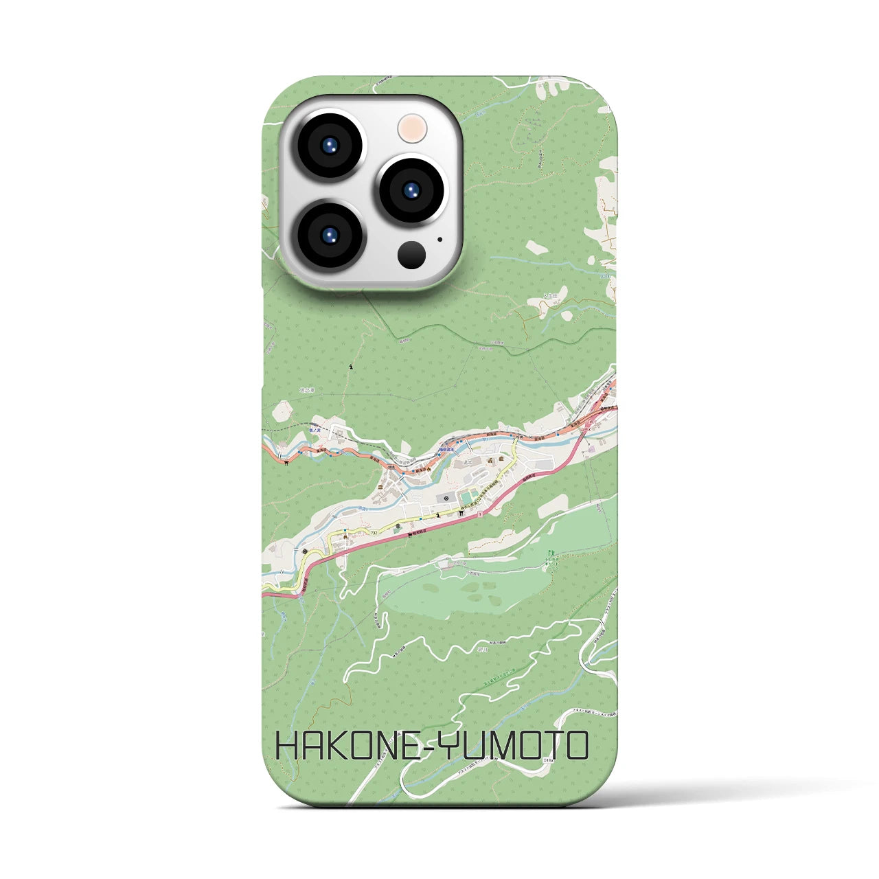 【箱根湯本（神奈川県）】地図柄iPhoneケース（バックカバータイプ）