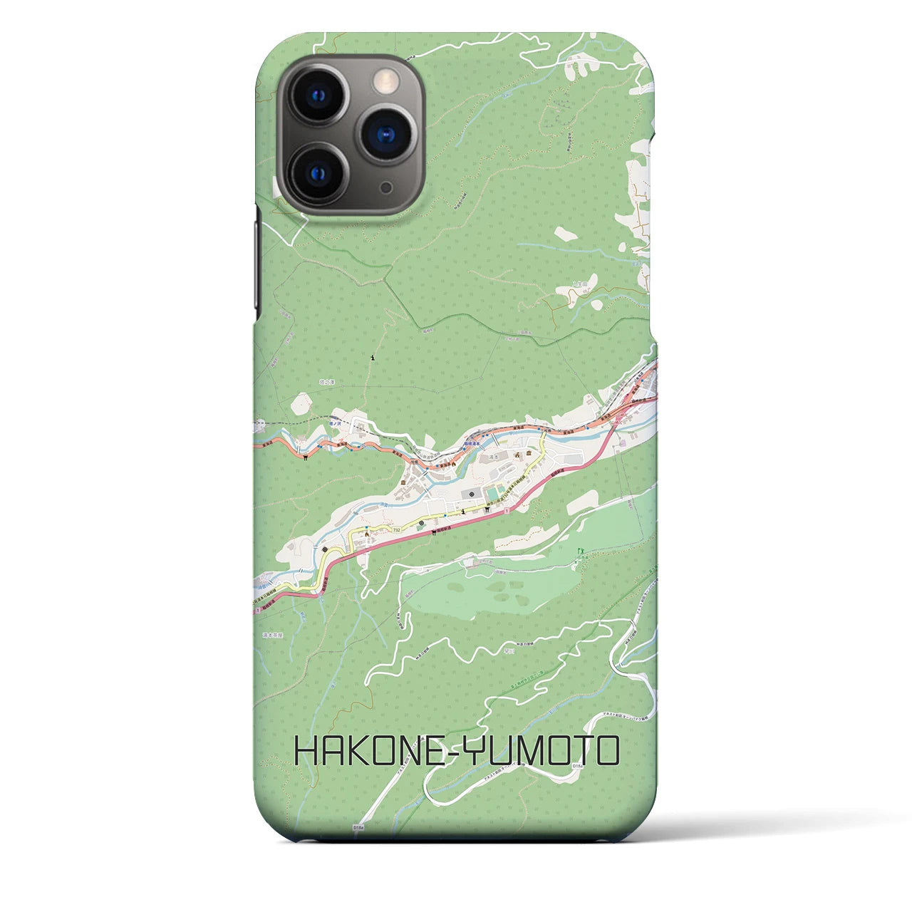 【箱根湯本（神奈川県）】地図柄iPhoneケース（バックカバータイプ）