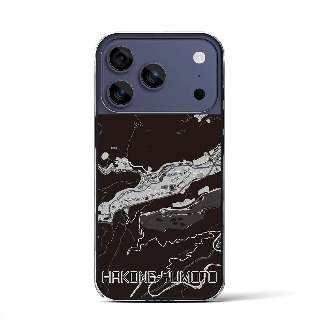 【箱根湯本(神奈川県)】地図柄iPhoneケース(クリアタイプ)モノトーン・iPhone 17 Pro Max 用