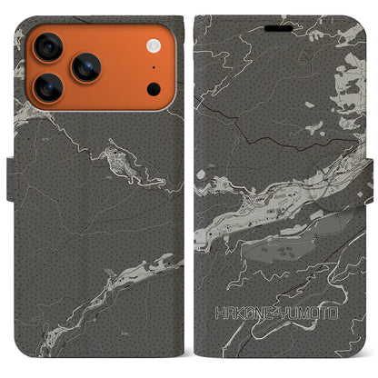 【箱根湯本（神奈川県）】地図柄iPhoneケース（手帳タイプ）