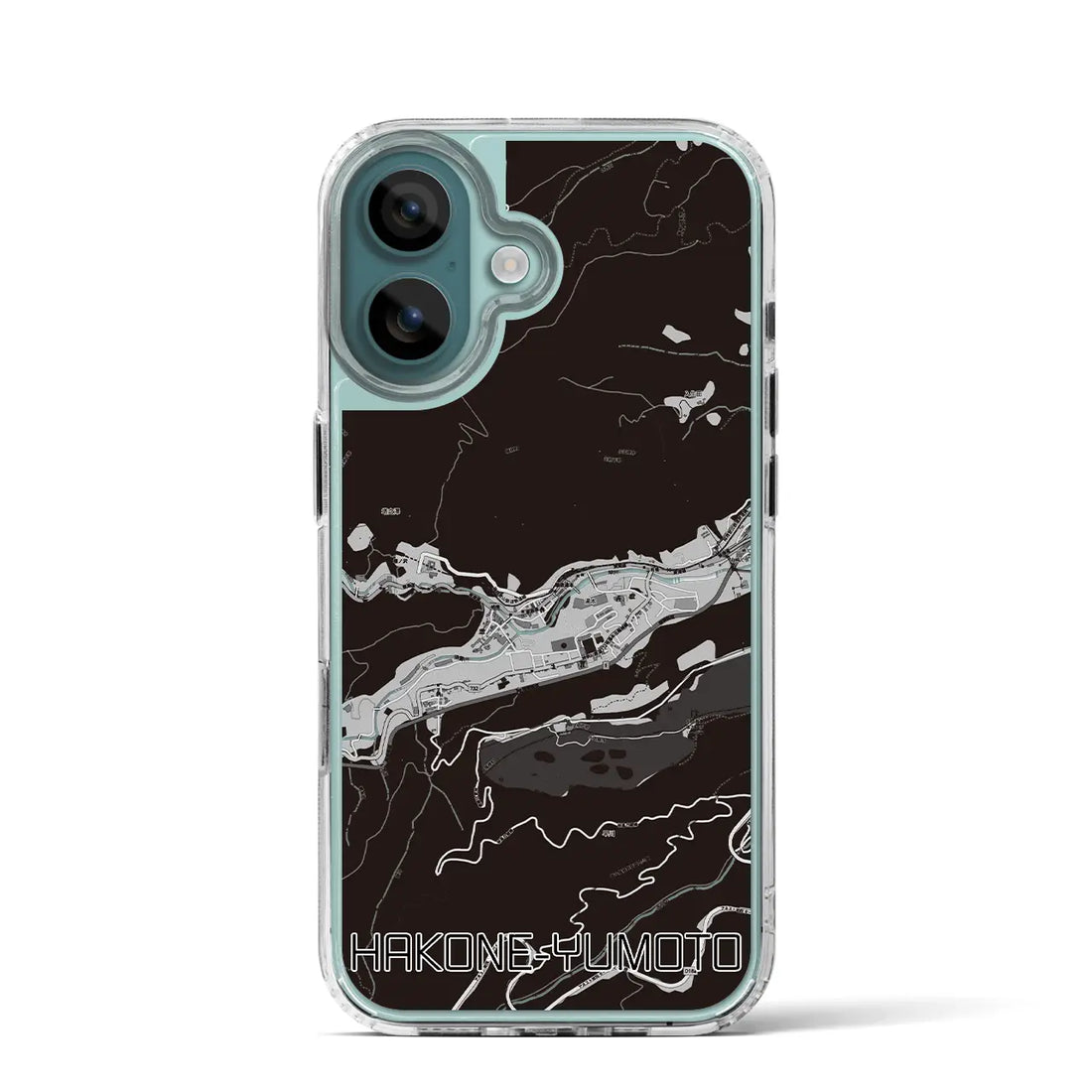 【箱根湯本（神奈川県）】地図柄iPhoneケース（MagSafeタイプ）モノトーン・iPhone 16 Pro 用