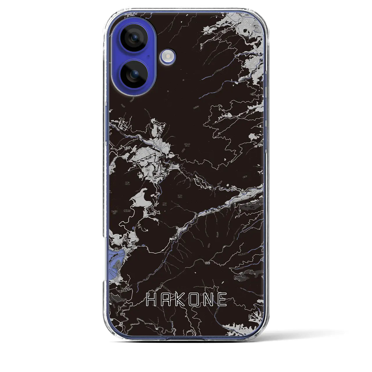 【箱根（神奈川県）】地図柄iPhoneケース（クリアタイプ）モノトーン・iPhone 16 Pro Max 用