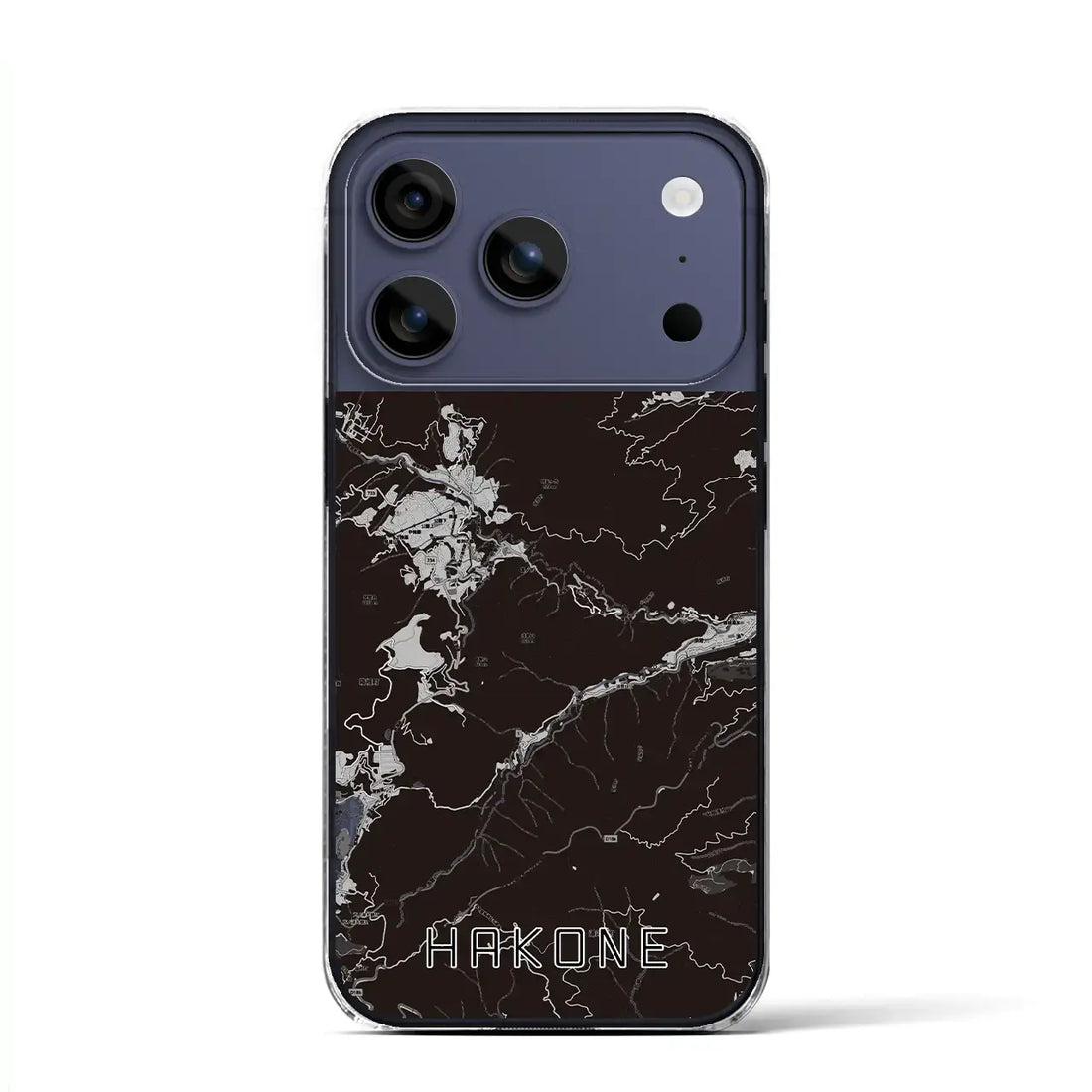 【箱根（神奈川県）】地図柄iPhoneケース（クリアタイプ）モノトーン・iPhone 17 Pro Max 用