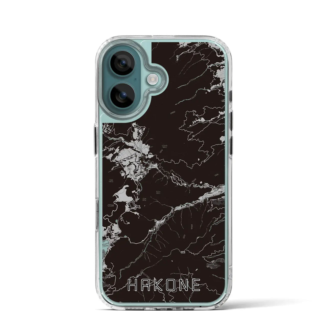 【箱根(神奈川県)】地図柄iPhoneケース(MagSafeタイプ)モノトーン・iPhone 16 Pro 用