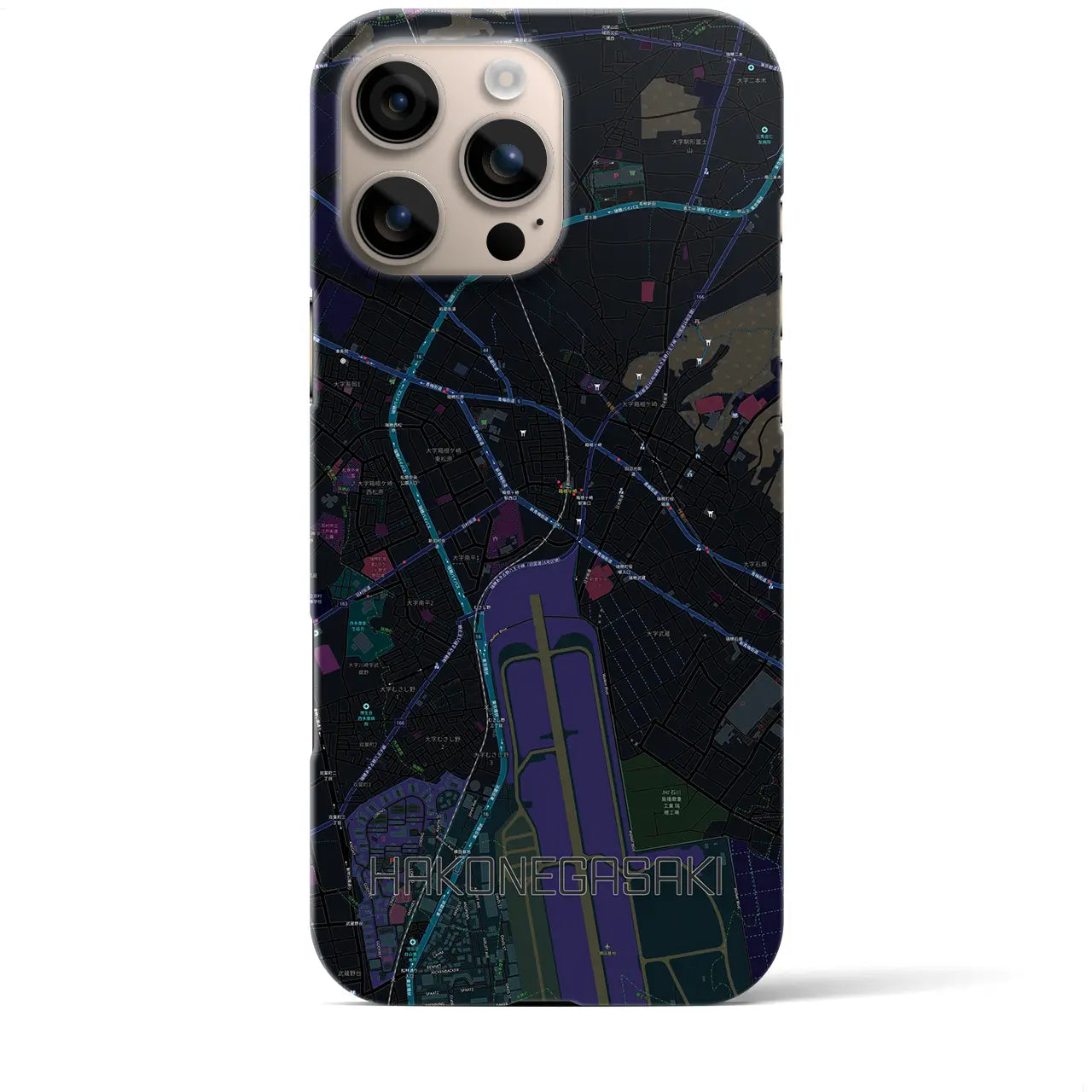 【箱根ケ崎（東京都）】地図柄iPhoneケース（バックカバータイプ）