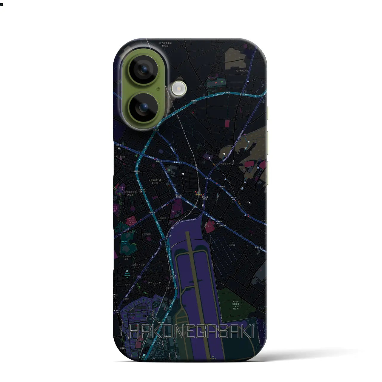 【箱根ケ崎（東京都）】地図柄iPhoneケース（バックカバータイプ）