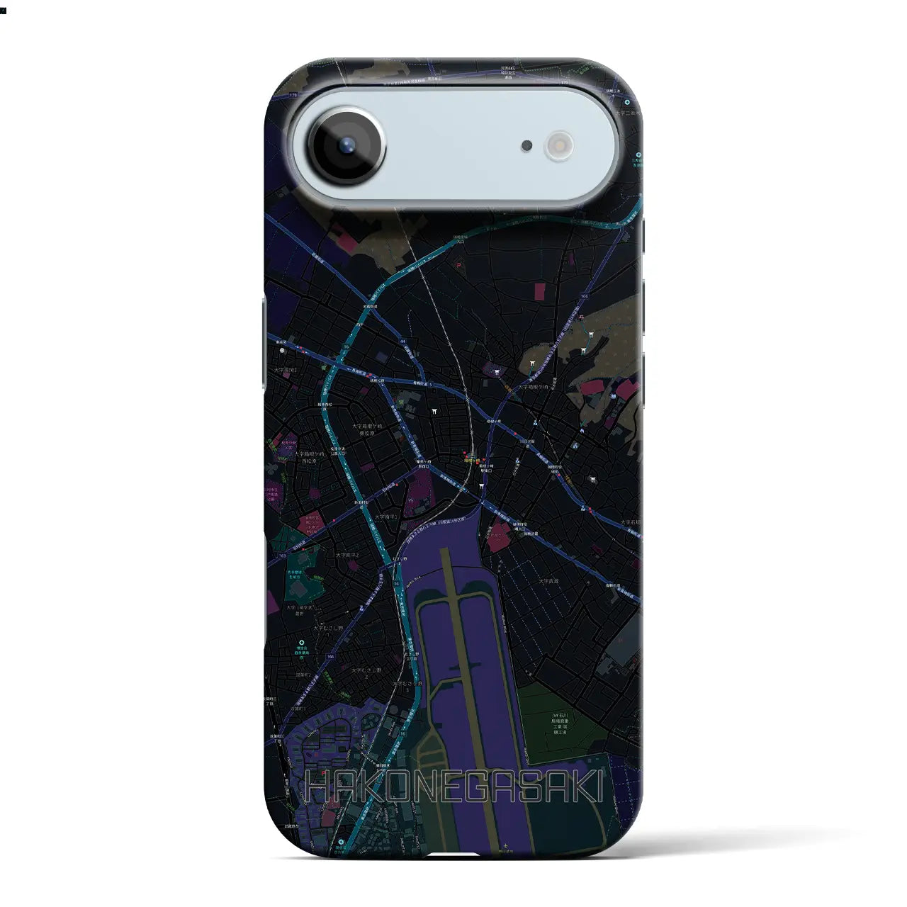 【箱根ケ崎（東京都）】地図柄iPhoneケース（バックカバータイプ）