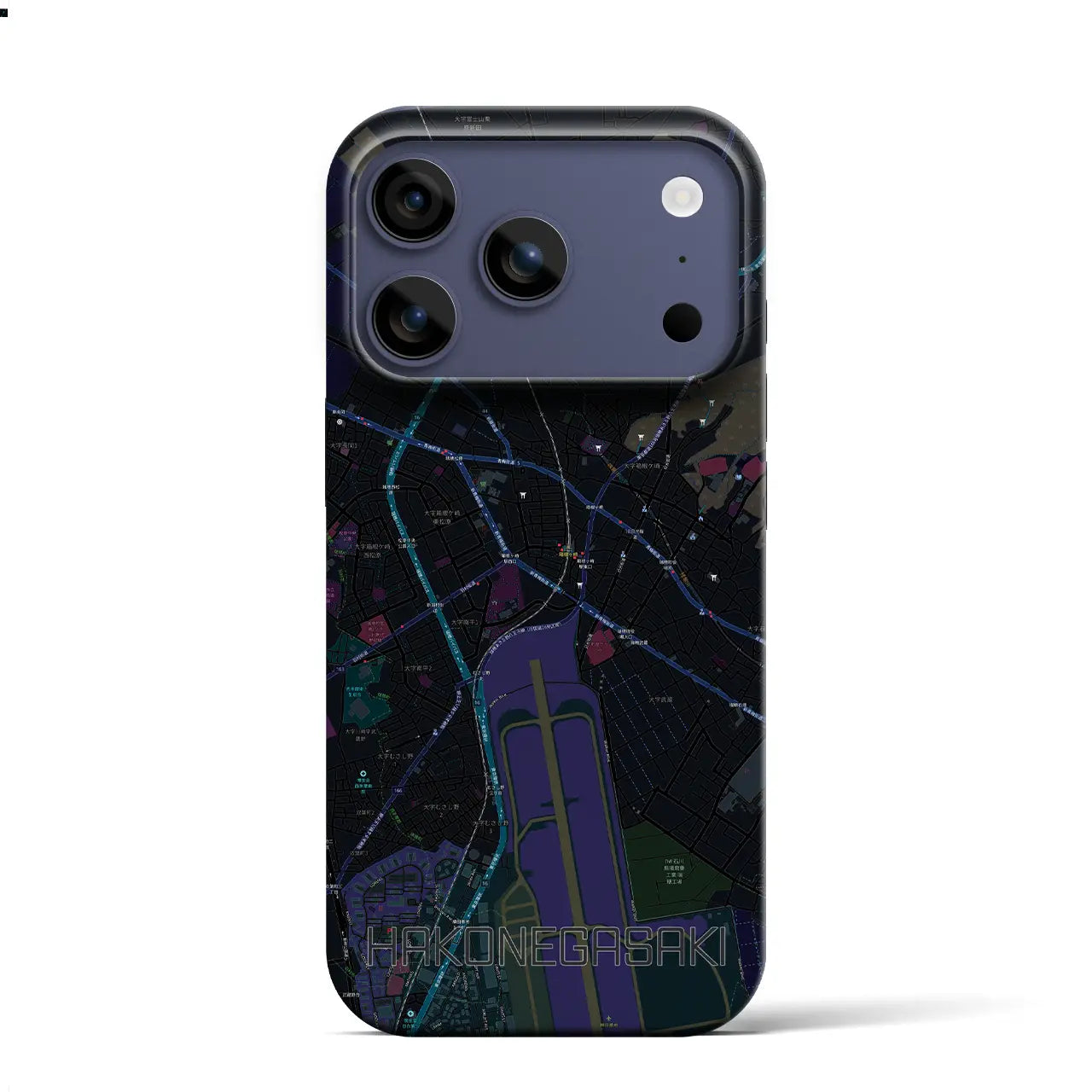 【箱根ケ崎（東京都）】地図柄iPhoneケース（バックカバータイプ）