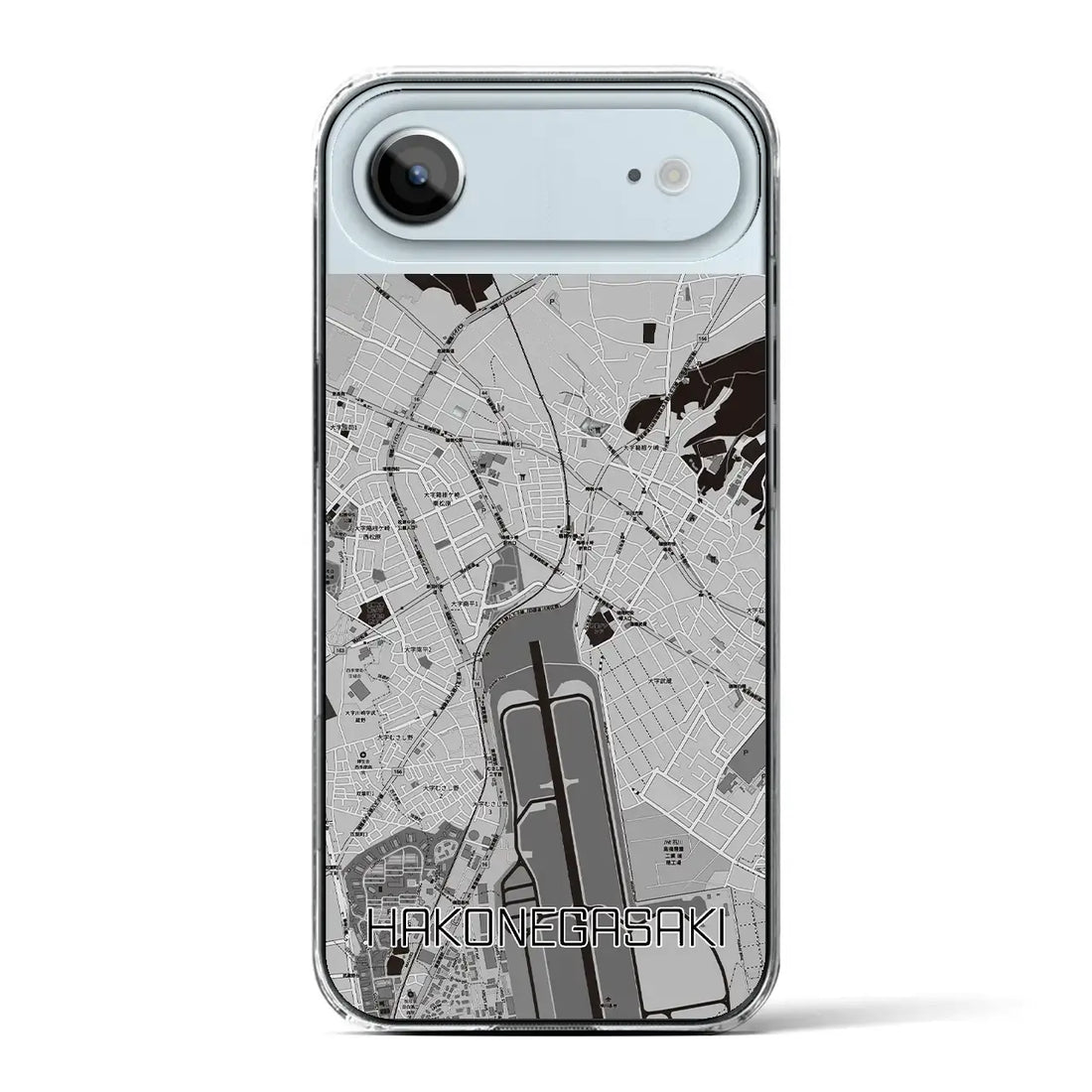 【箱根ケ崎（東京都）】地図柄iPhoneケース（クリアタイプ）モノトーン・iPhone 17 Pro Max 用