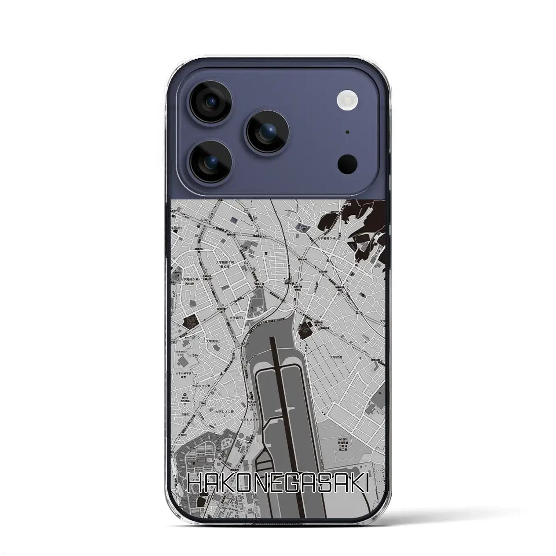【箱根ケ崎(東京都)】地図柄iPhoneケース(クリアタイプ)モノトーン・iPhone 17 Pro Max 用