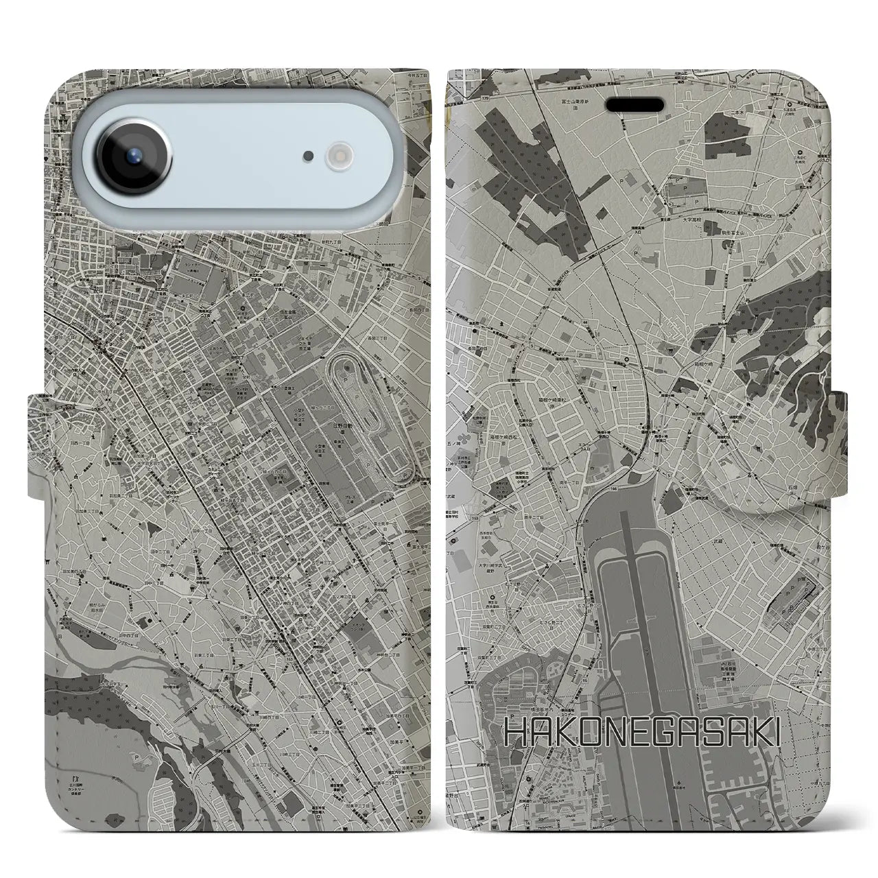 【箱根ケ崎（東京都）】地図柄iPhoneケース（手帳タイプ）