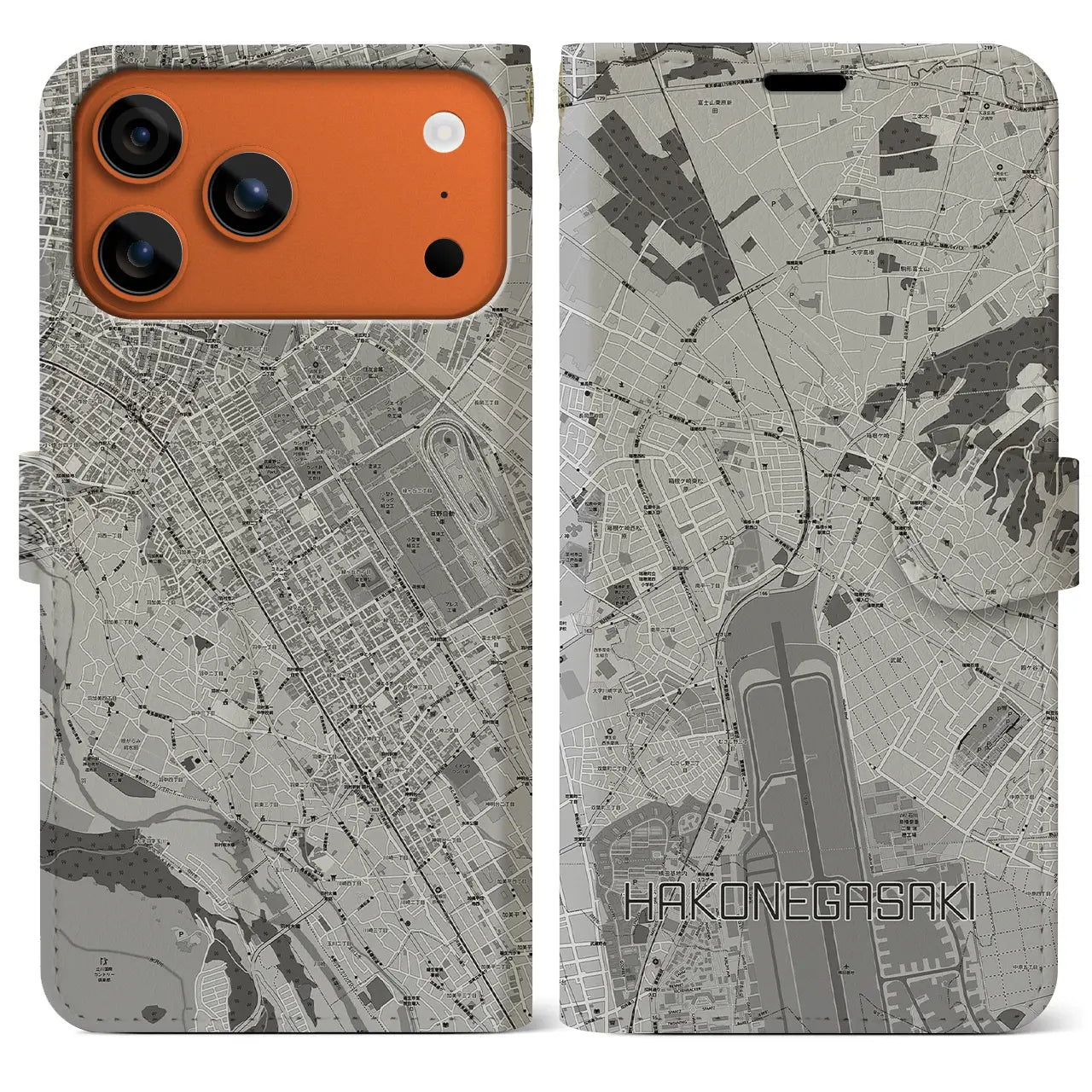 【箱根ケ崎（東京都）】地図柄iPhoneケース（手帳タイプ）