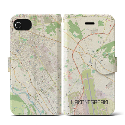 【箱根ケ崎（東京都）】地図柄iPhoneケース（手帳タイプ）ナチュラル・iPhone SE（第3 / 第2世代） / 8 / 7 / 6s / 6 用