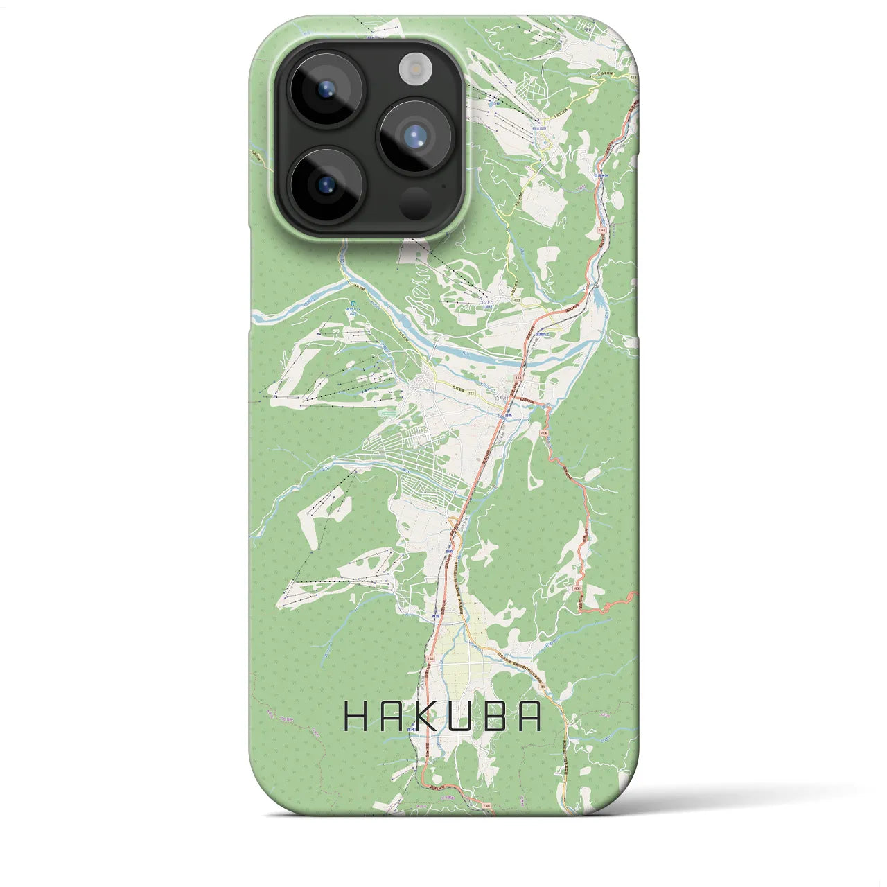 【白馬（長野県）】地図柄iPhoneケース（バックカバータイプ）