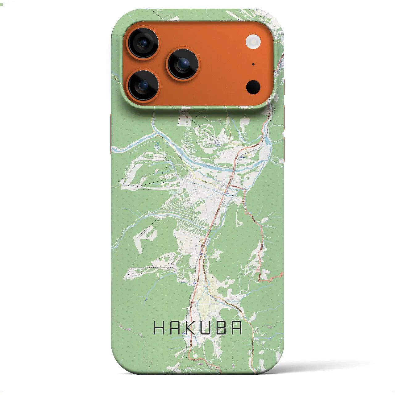 【白馬（長野県）】地図柄iPhoneケース（バックカバータイプ）