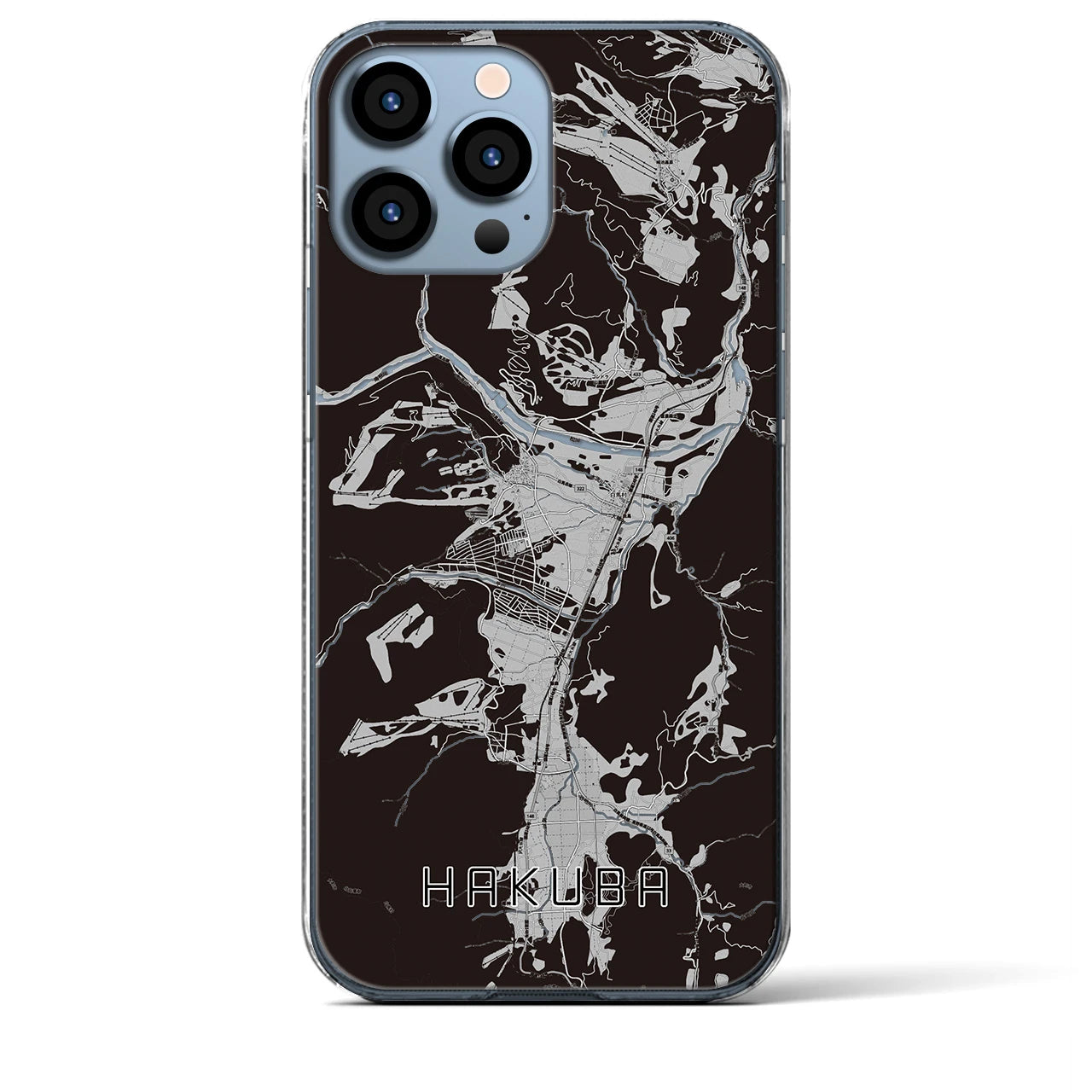 【白馬（長野県）】地図柄iPhoneケース（クリアタイプ）