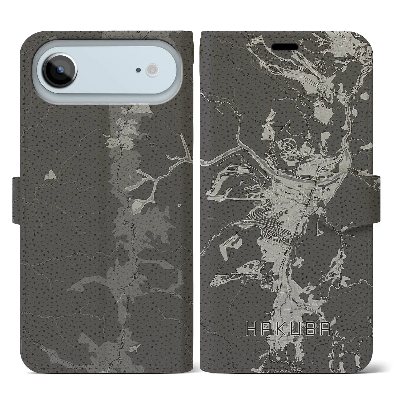 【白馬（長野県）】地図柄iPhoneケース（手帳タイプ）