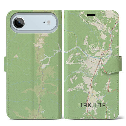 【白馬（長野県）】地図柄iPhoneケース（手帳タイプ）