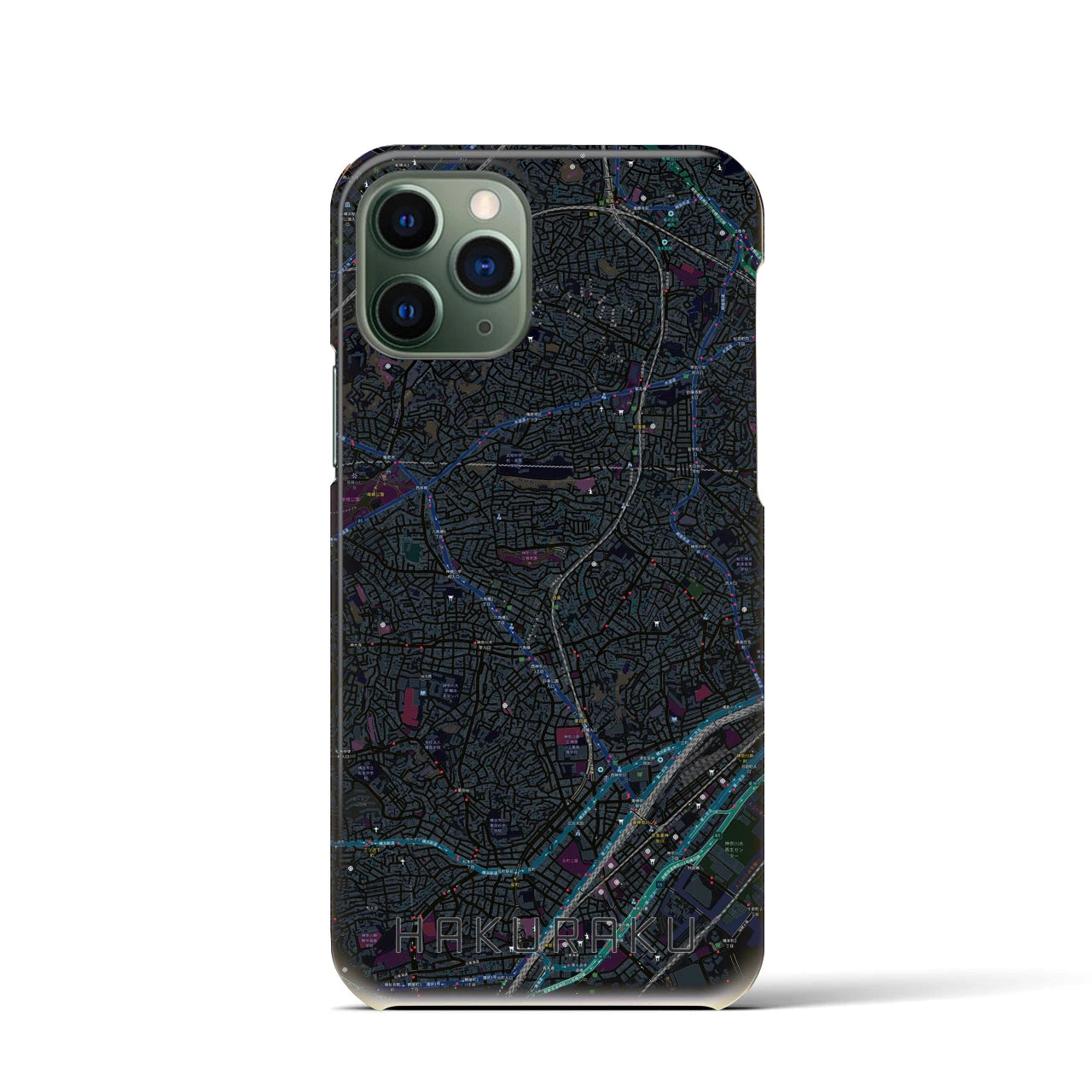 【白楽（神奈川県）】地図柄iPhoneケース（バックカバータイプ）